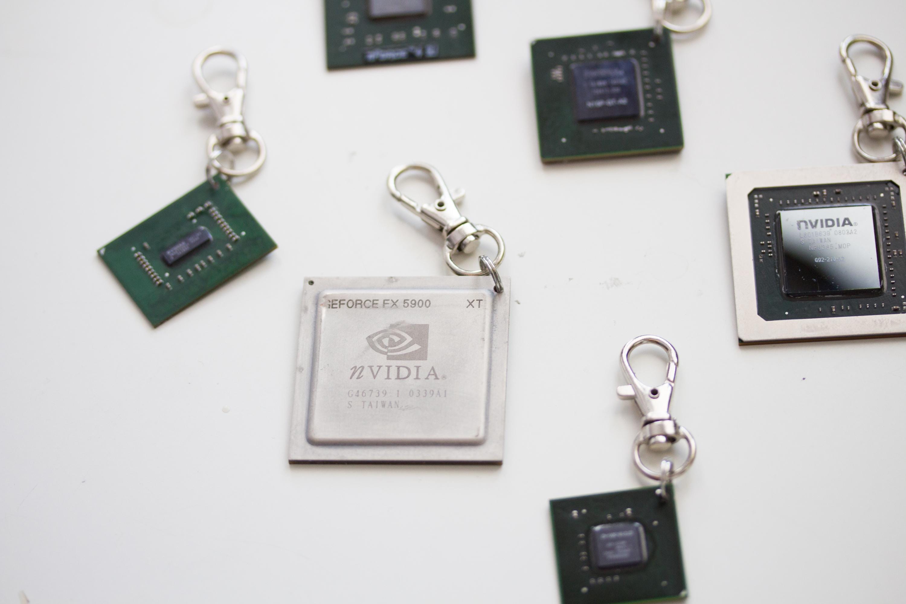 Chipset Keychain, Recycled Computer Keychain, Nvidia Graphic