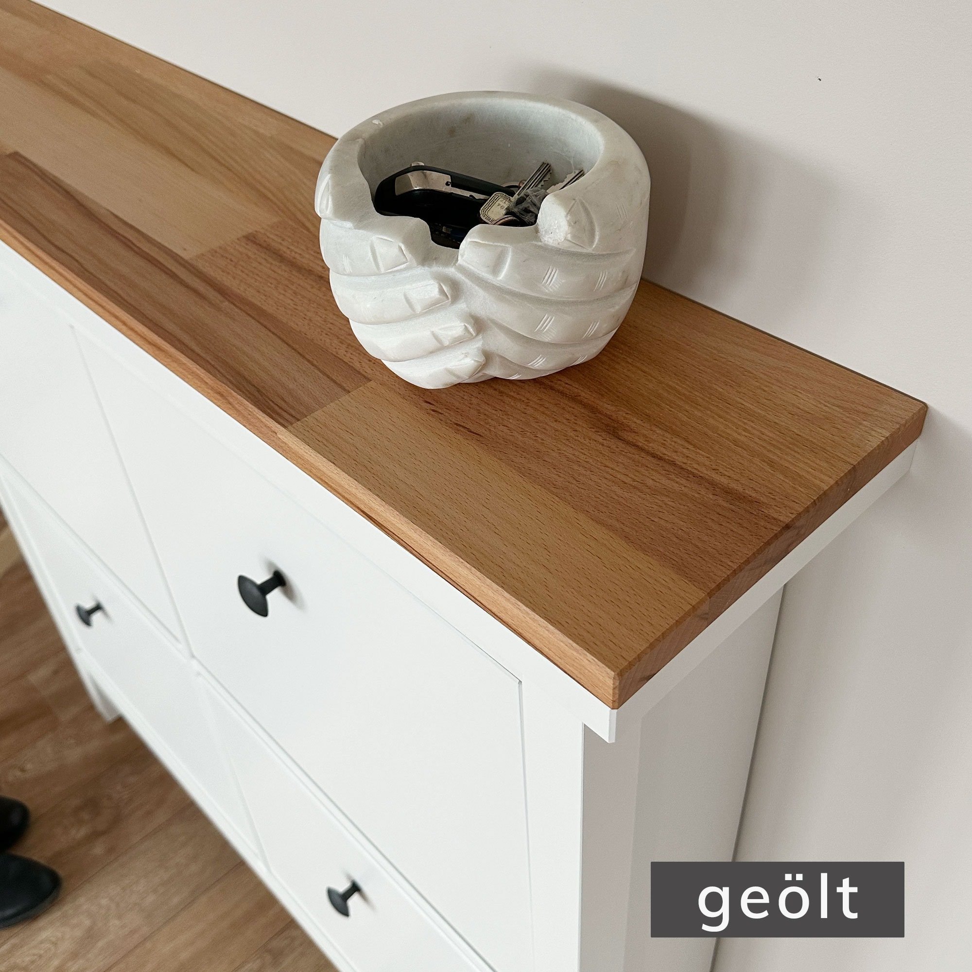 Wooden Top Panel for Hemnes Shoe Cabinet With 4 Compartments