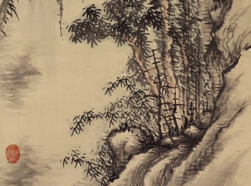 Vintage/antique Japanese Wall Hanging Decor,landscape Painting