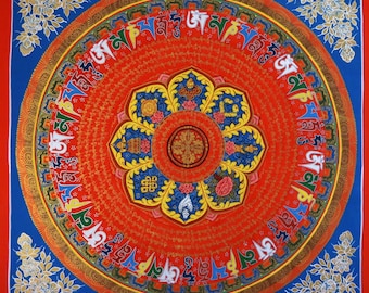 セール - 幸運を呼ぶ曼荼羅画 - ネパールの8つの縁起の良いシンボルの