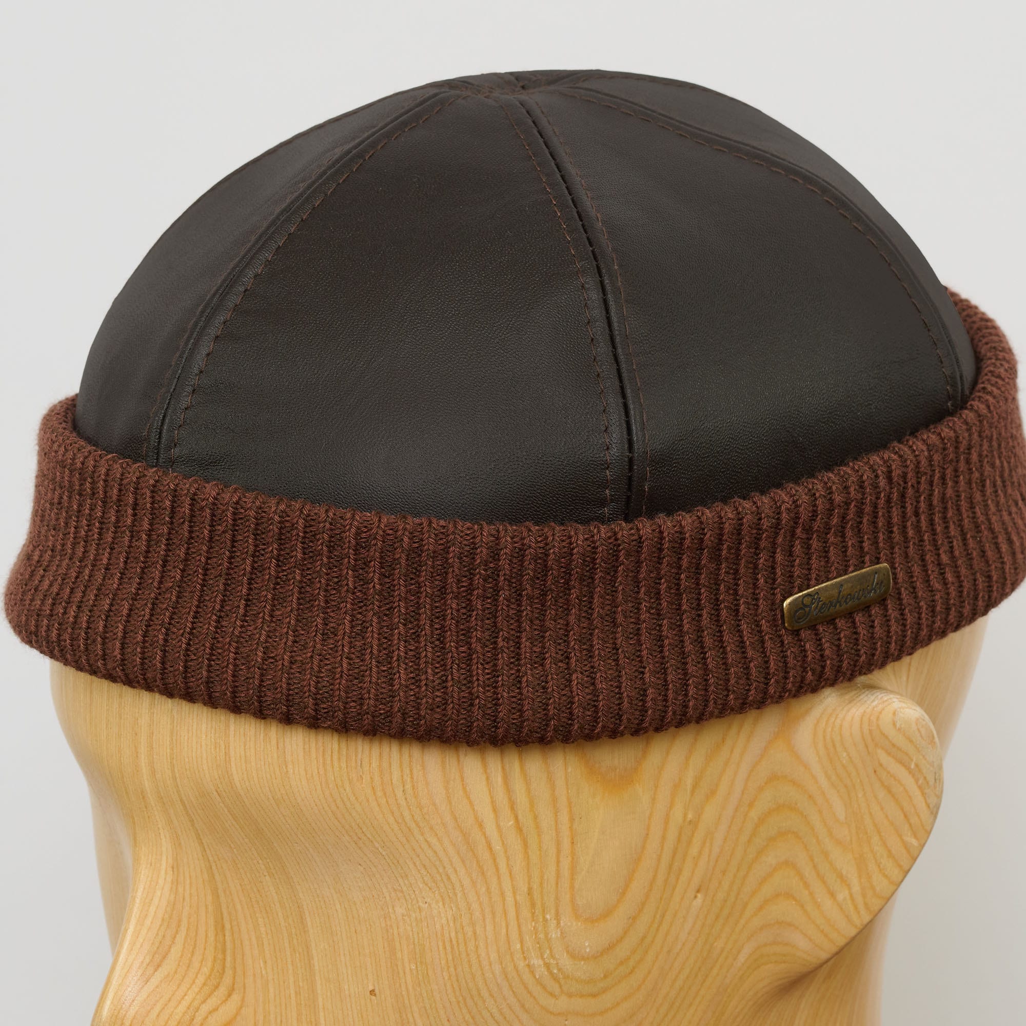 NAVY WATCH Leather Dock Worker Beanie Stevedore Longshoreman Cap