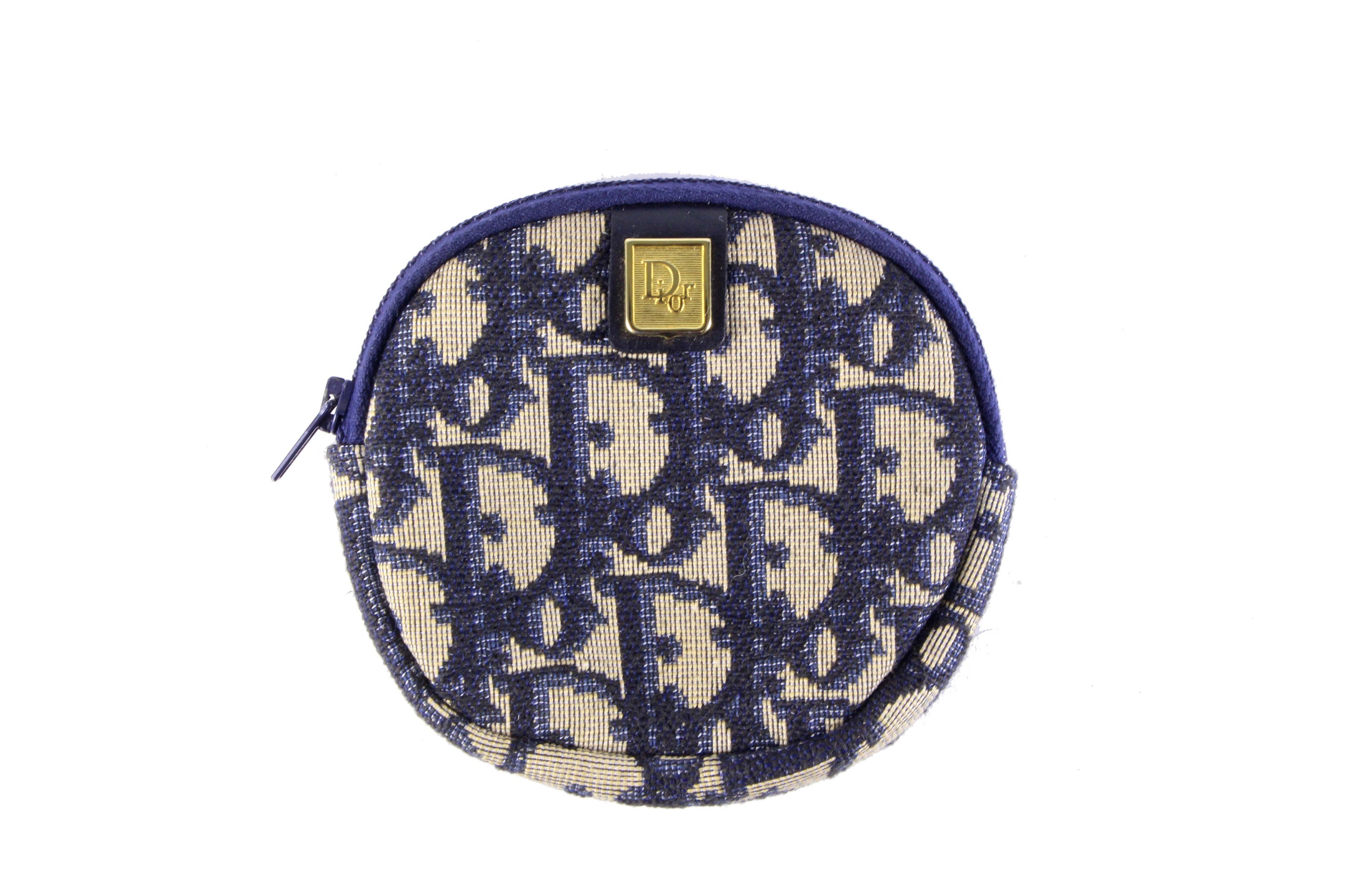 CHRISTIAN DIOR Blue Dior Oblique Canvas Coin Purse - Etsy
