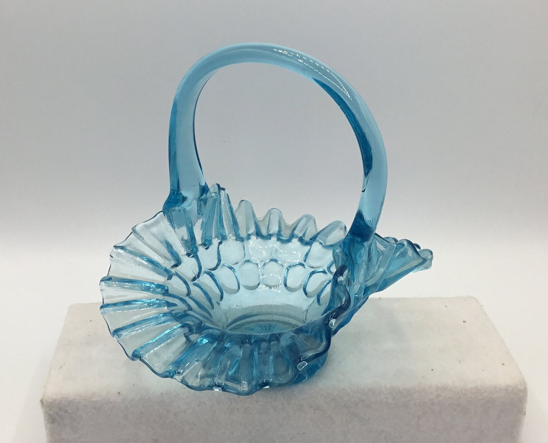 Fenton Blue Basket - Etsy