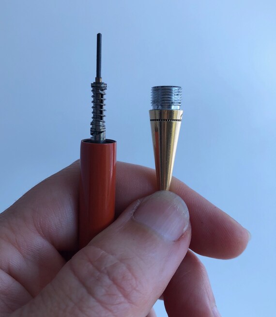 Antique 1920s Parker Duofold Lucky Curve Junior Red Orange Black