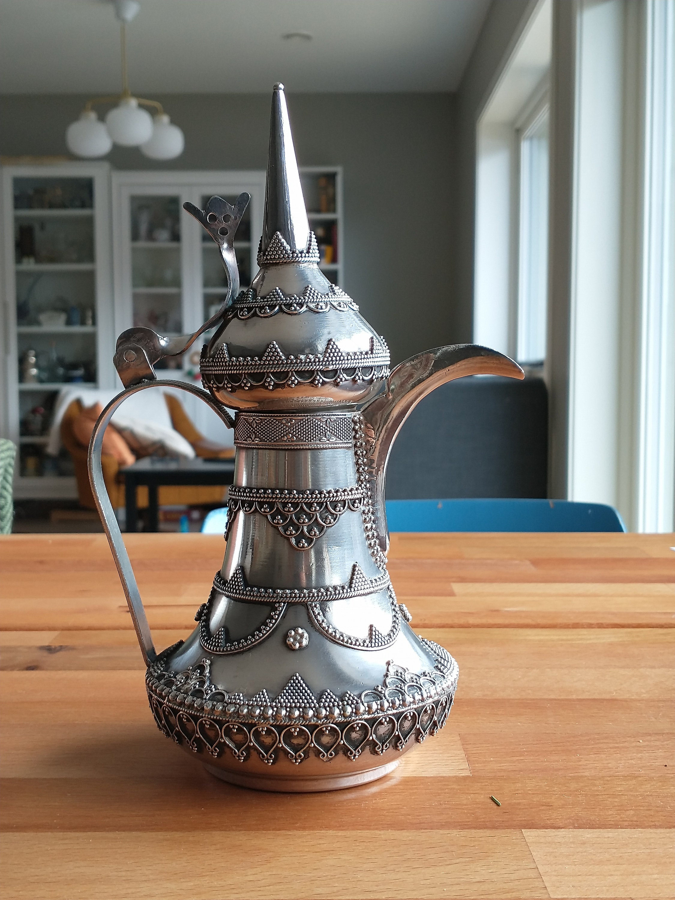 Dallah, Arabic Coffee Pot, 925 Silver, Antique, Ornament, Gift