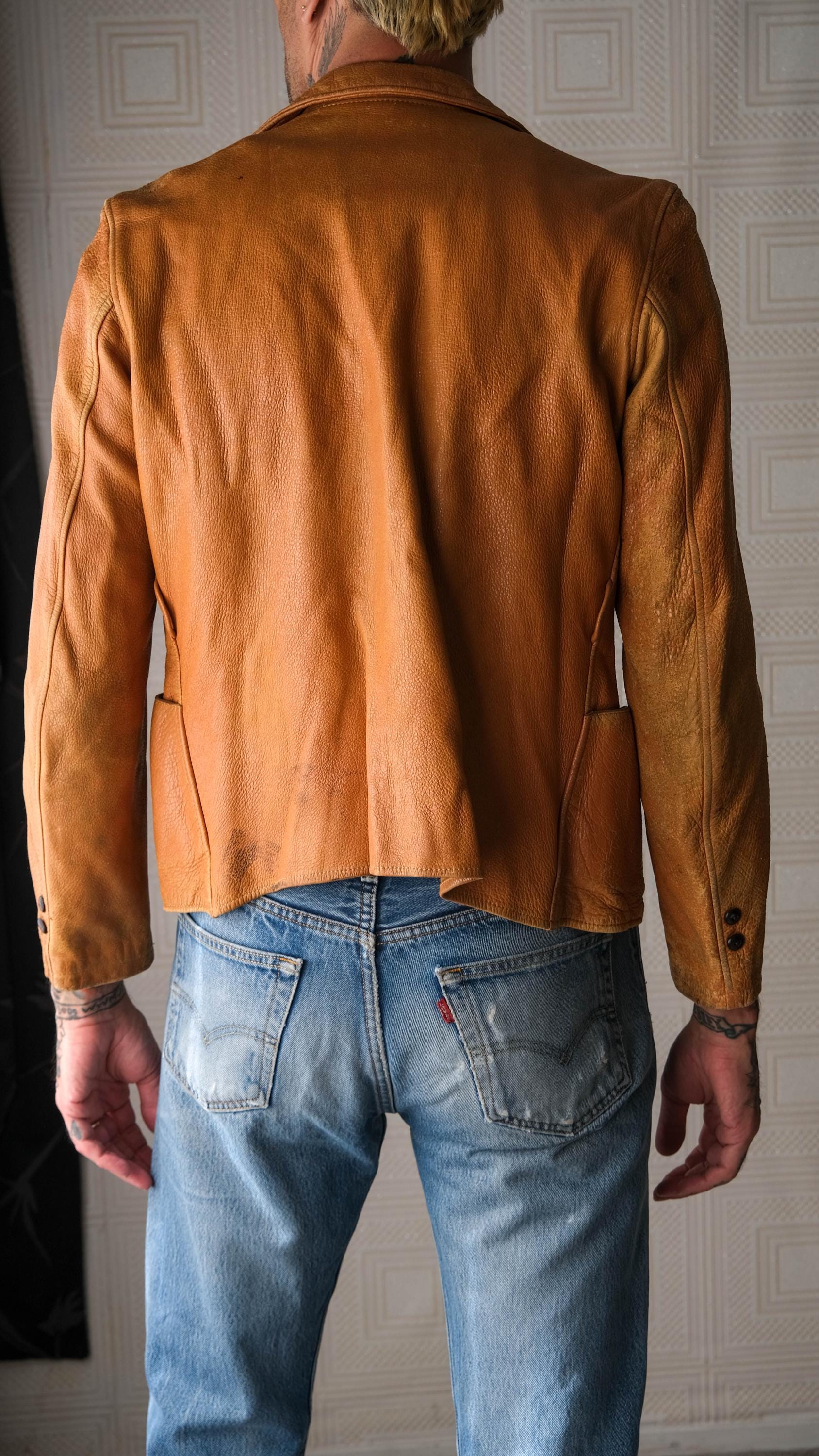 ヴィンテージ 40年代 W.B. Place & Co. タンディアスキンレザー