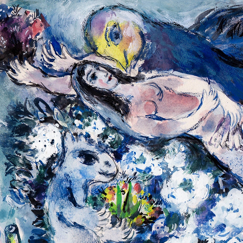 マルク・シャガール「恋人たち」 - オリジナルリトグラフ - サイン入り