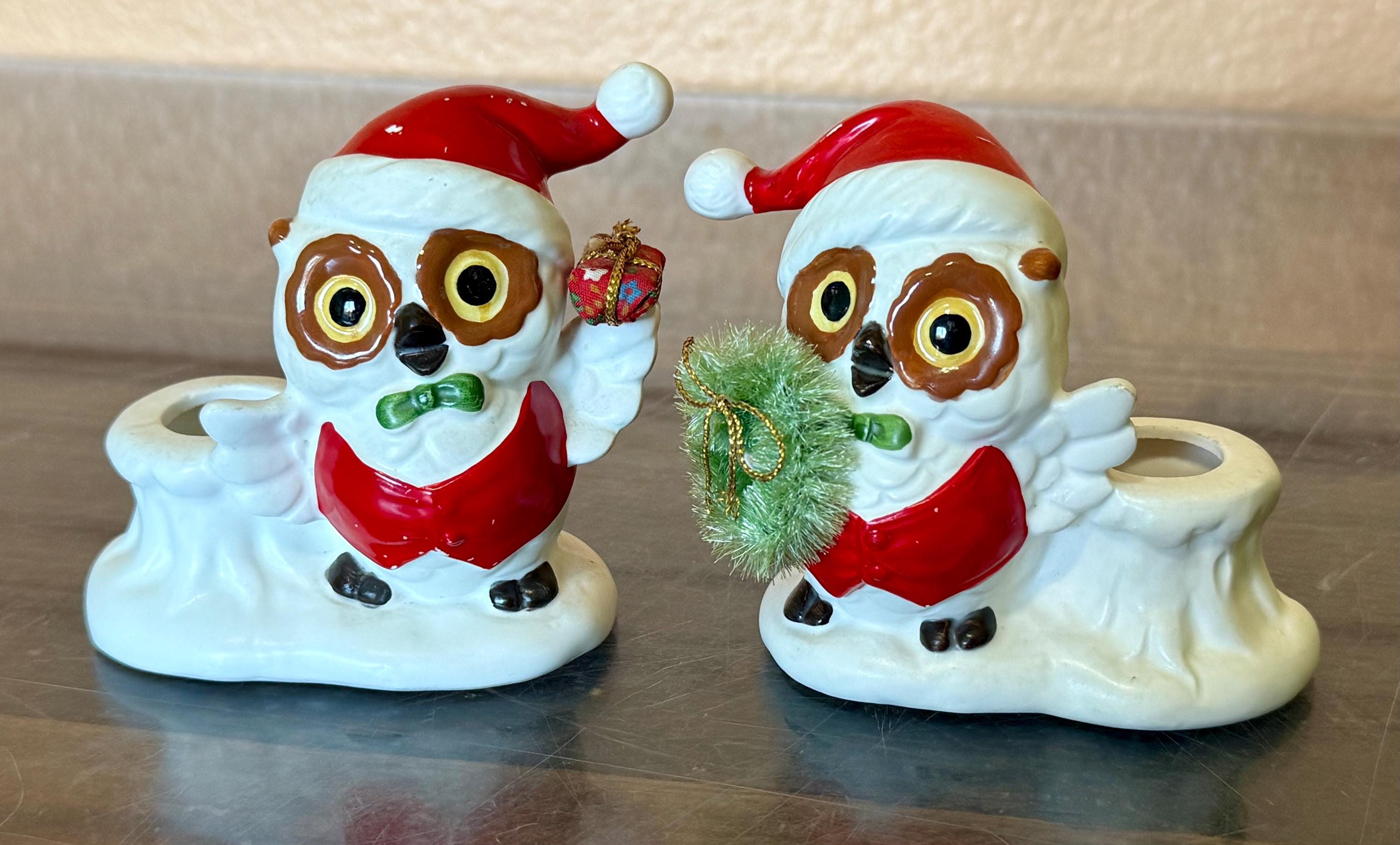 Vintage Christmas Pair Owls Candleholders Napco Japan #171 - Etsy