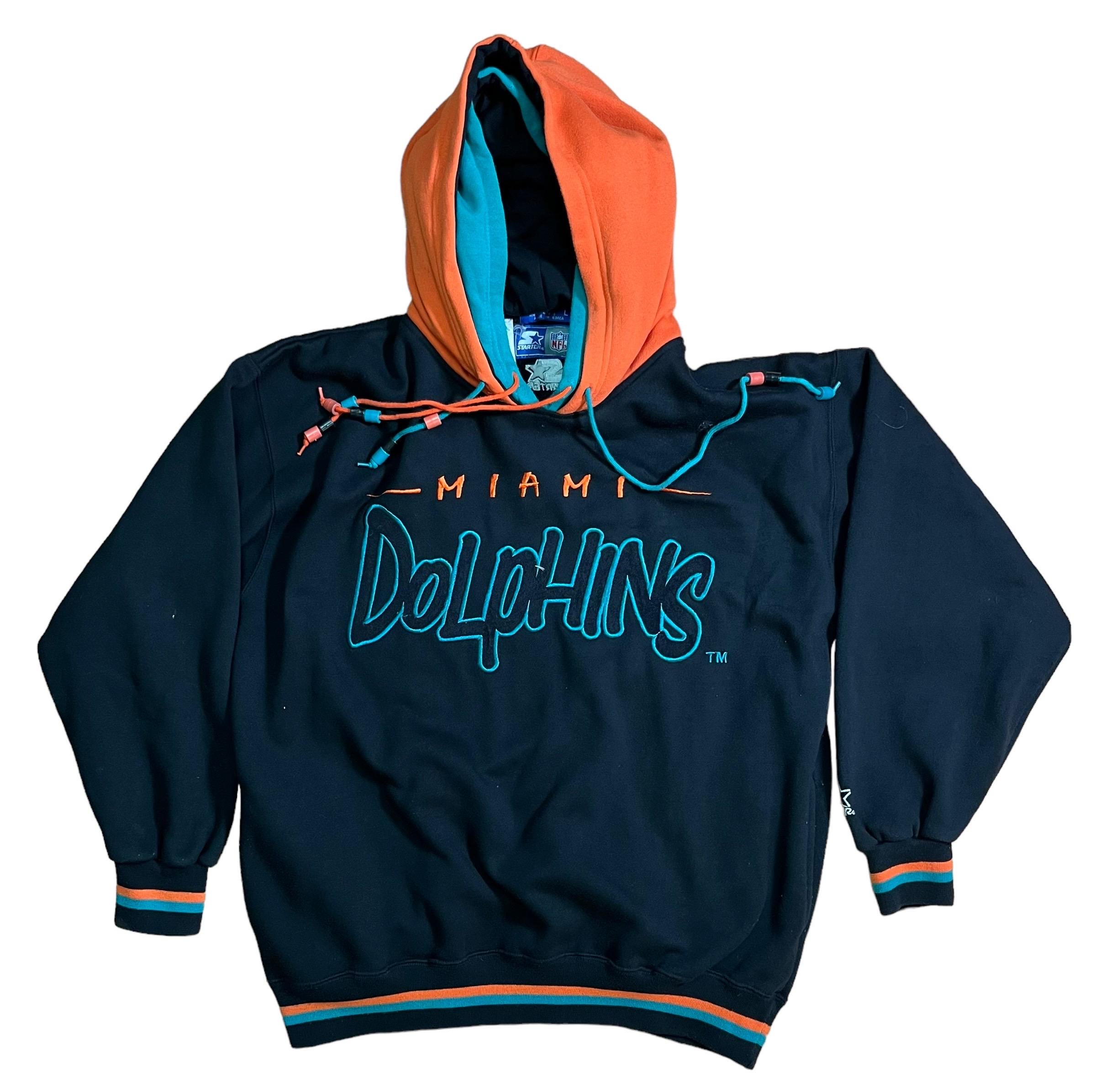 Vintage 1990's Miami Dolphins Starter Brand Double Hood NFL