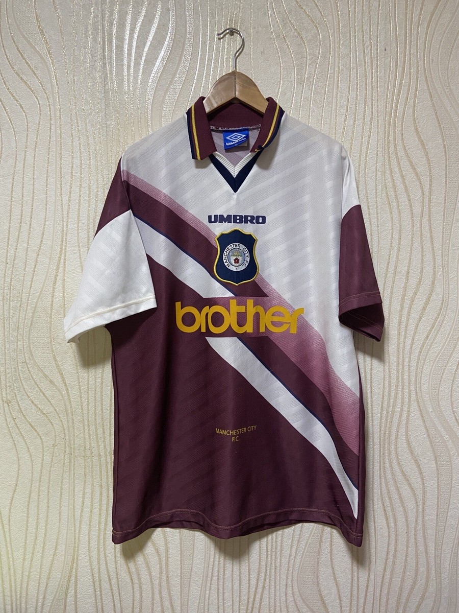 MANCHESTER CITY 1996 1997 AWAY FOOTBALL SHIRT SOCCER JERSEY UMBRO