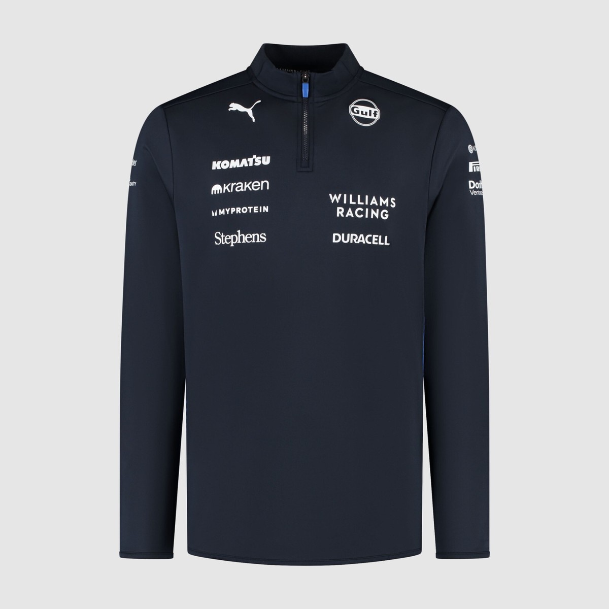 Williams Racing F1 2025 Official Team 1/4 Quarter Zip Midlayer