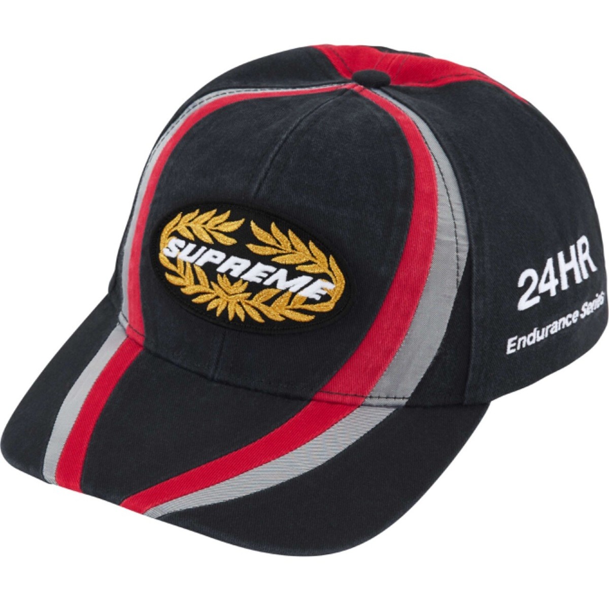 Supreme Endurance Series 6 Panel Hat Black One Size Racing Cap