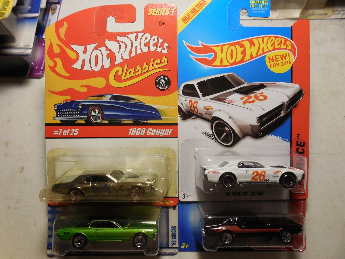 New Hot Wheels '68 MERCURY COUGAR Lot 4 CLASSICS CODE CAR HW RACE