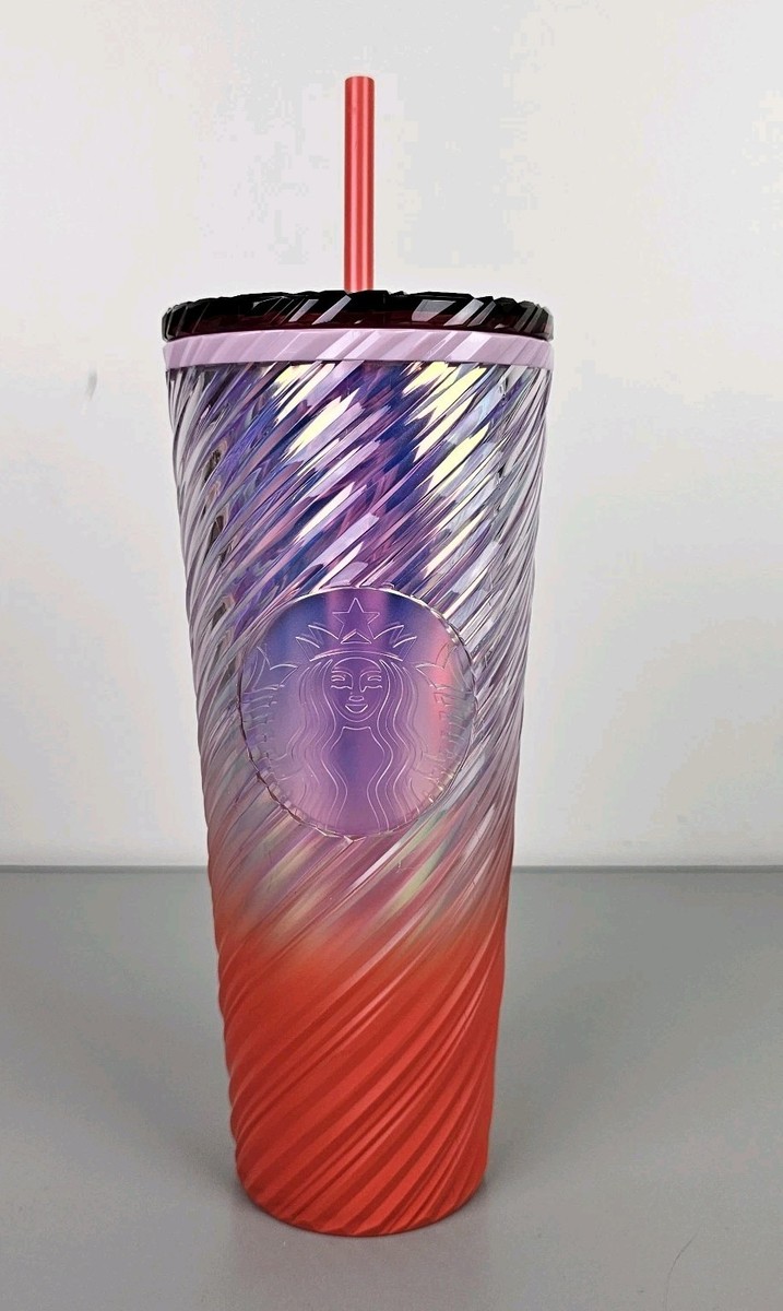 Starbucks Winter 2025 Sunrise Red Orange Pearl Ombre Swirl Venti