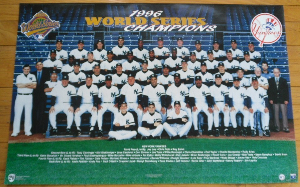 1996 New York Yankees Team Poster World Series Champions 22