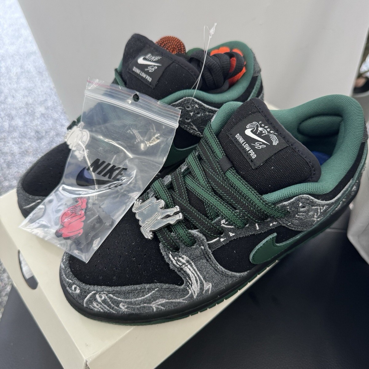 Nike THERE Skateboards x Dunk SB Low Black Gorge Green US SIZE 4.5