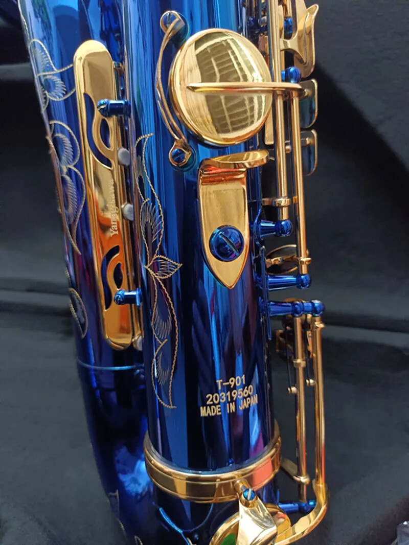 2025 Tenor Saxophone with Case, Brass Sax, Sky Blue,Professional