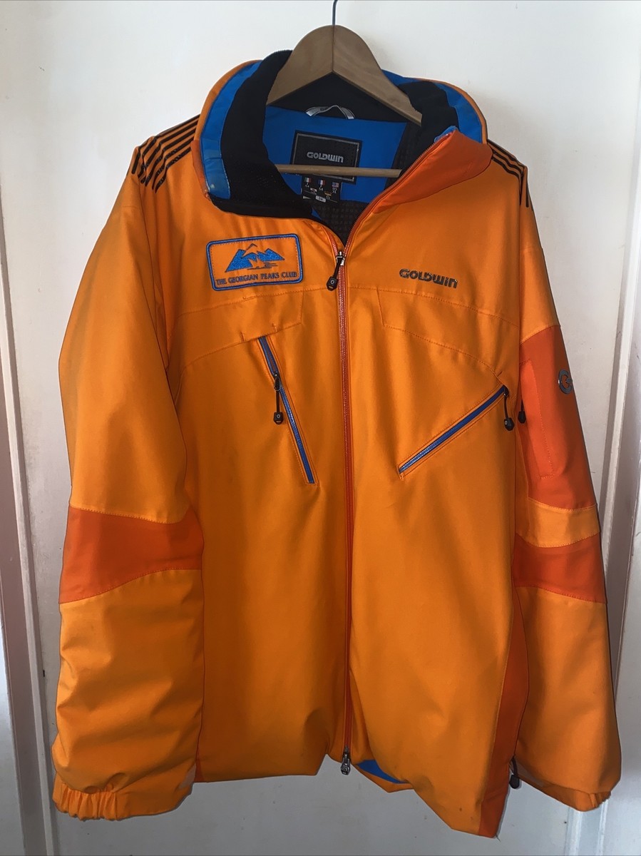 Men's Goldwin Ski Snow Jacket Size XL Orange Blue Trim Winter Coat
