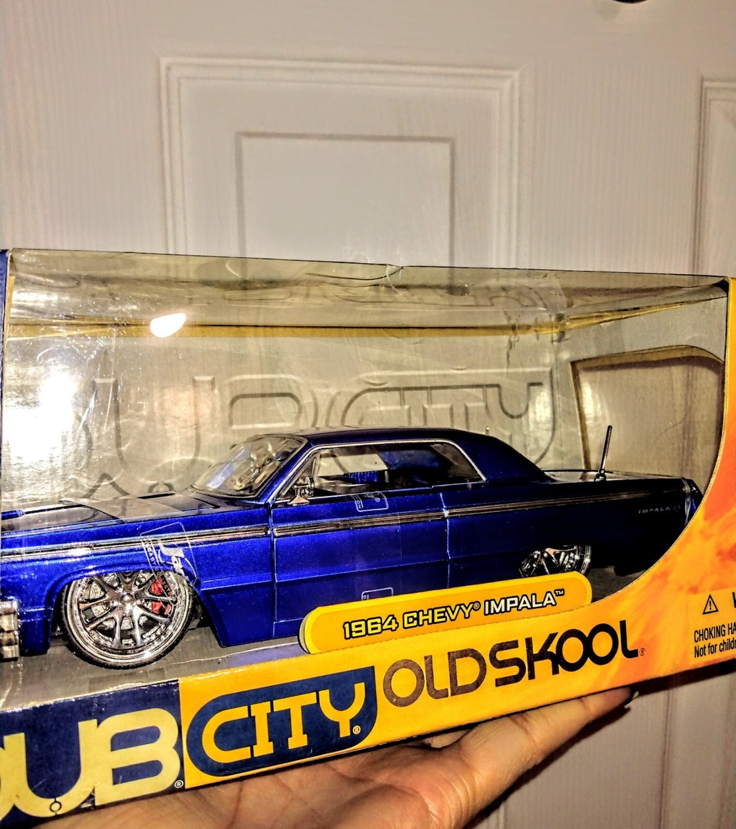 Jada Toy Dub City OldSkool 1:24 Scale 1964 Chevy Impala Model Blue