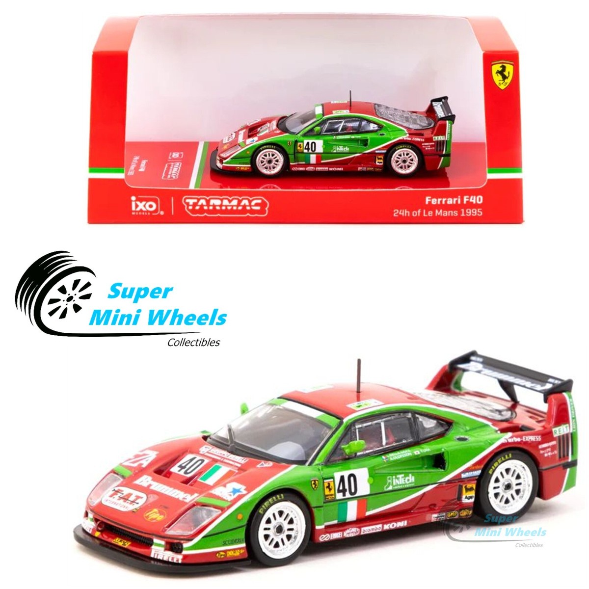 Tarmac Works x ixo 1:64 Ferrari F40 24h of Le Mans 1995 #40 | eBay