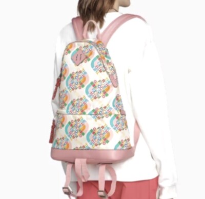 New Authentic Gucci x The North Face Backpack, Pink/White, 650288