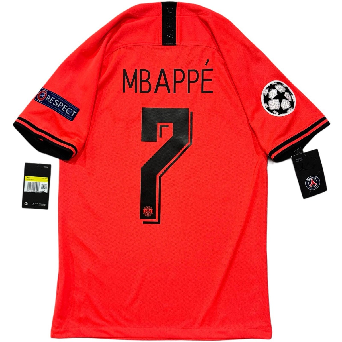 2019/20 PSG Away UCL Jersey #7 Mbappe Small Jordan Paris Soccer