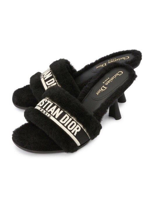 NIB Dior DWAY Logo Heel Pump Fur Shearling J'adior Miss Chez Moi