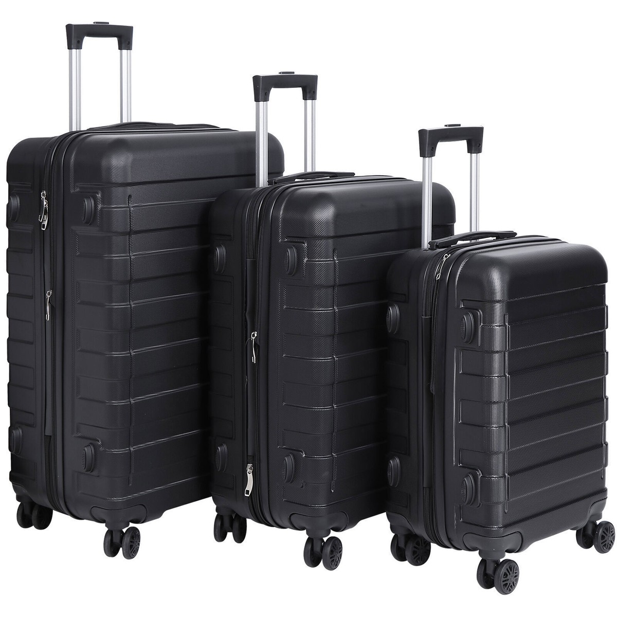 Luggage Set 3 Pieces Expendable Lightweight Suitcase Hardside