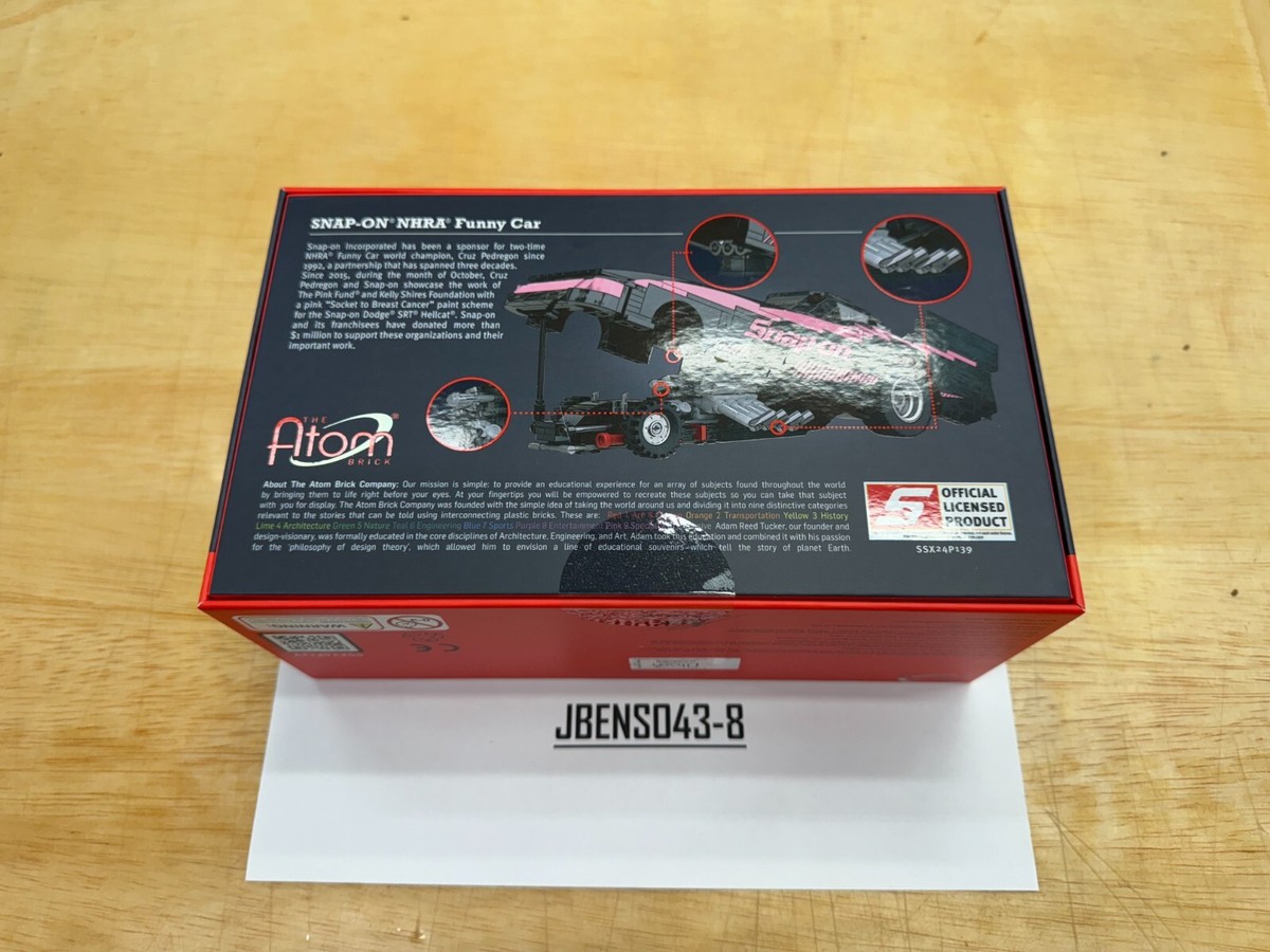 Snap-on Tools NEW 2024 NHRA PINK Funny Car BCA Atom Brick Building