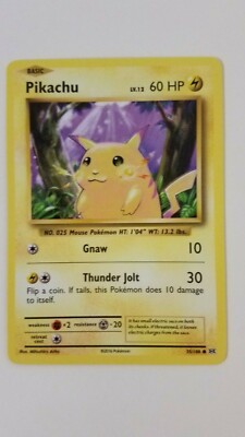 RARE 2016 Yellow Cheeks Pikachu, XY Evolutions 35/108 - Pokemon