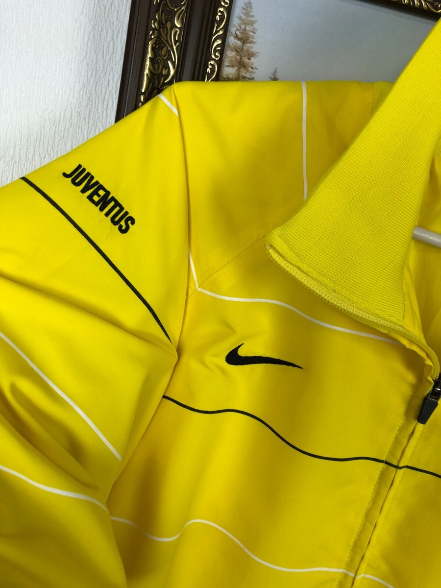 Vintage Nike Juventus Football Jacket Soccer Track Top Mens Yellow