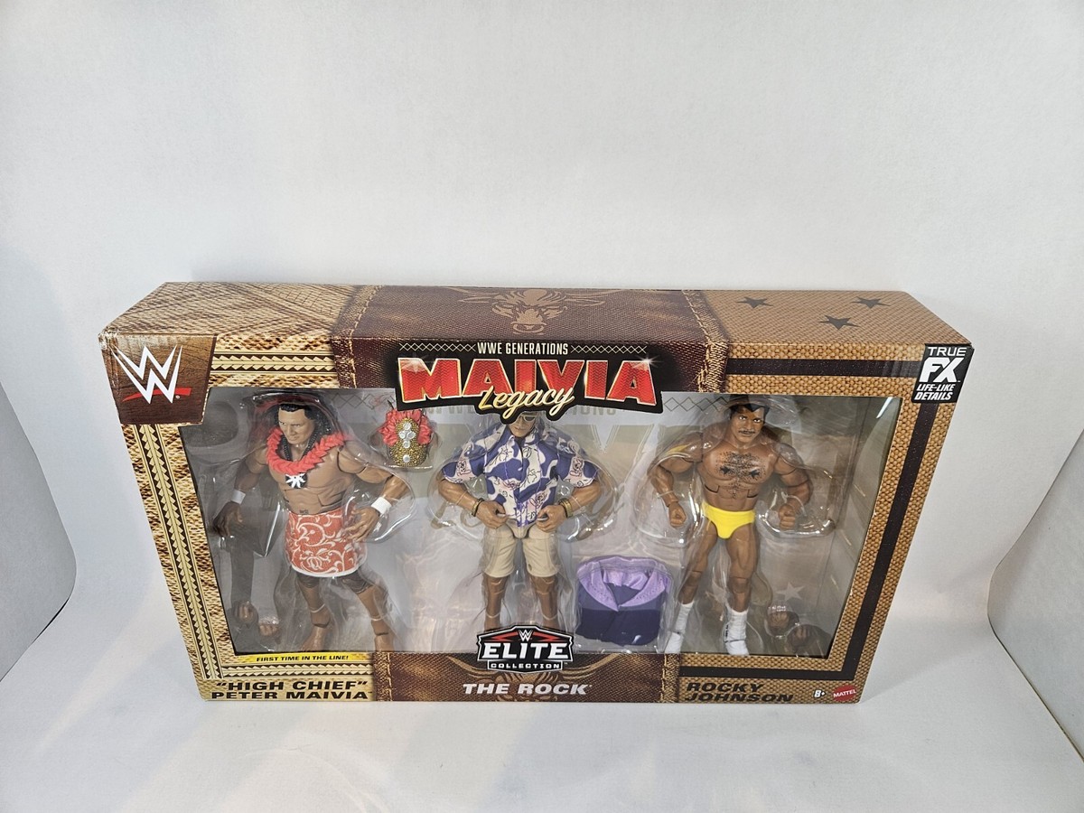 Toy WWE Elite Maivia Legacy 3-Pack The Rock Rocky Johnson Peter