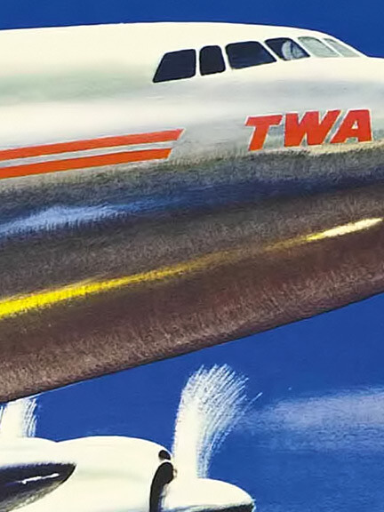 TWA Trans World Airlines 1950s Vintage Style Aviation Travel