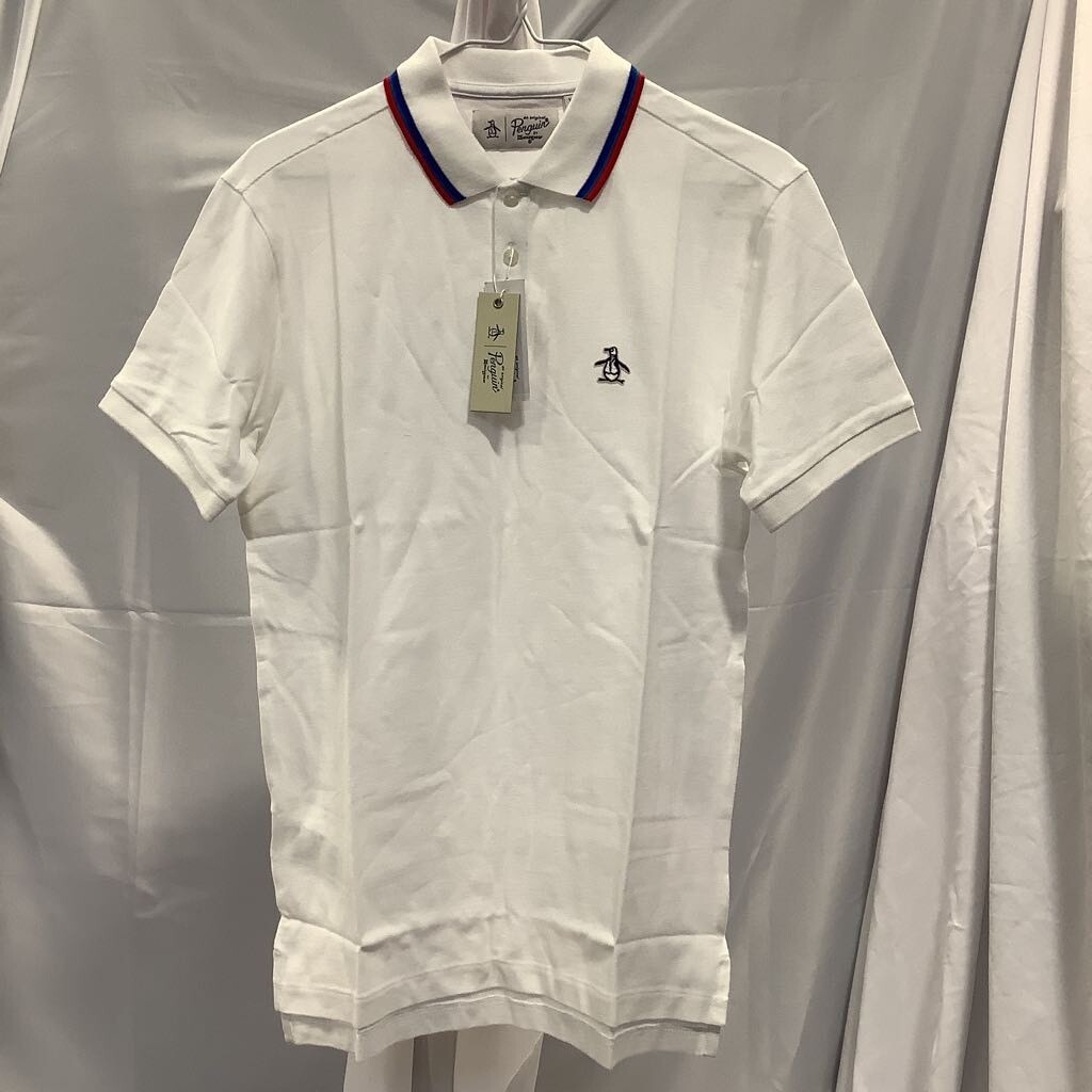 Penguin By Munsingwear Mens Tipped Golf Polo Shirt White 100