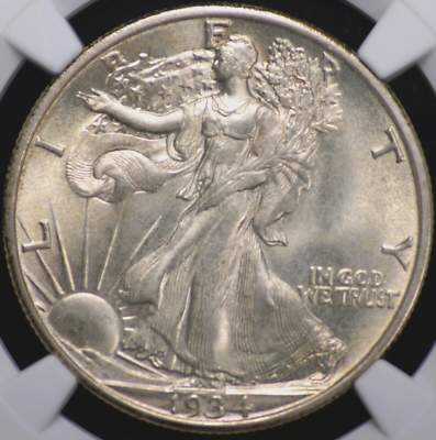 1934 S WALKING LIBERTY HALF DOLLAR NGC MS 64 EXCELLENT STRIKE