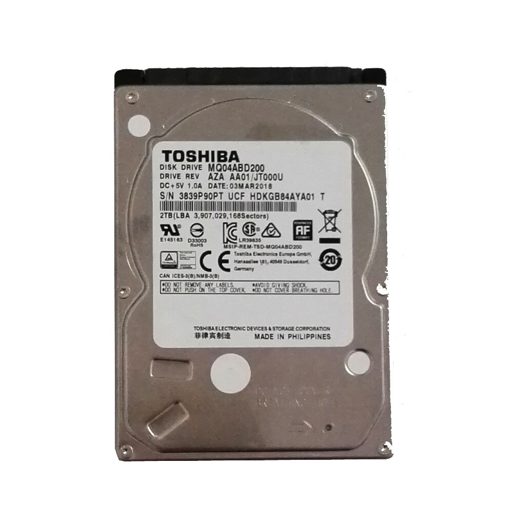 Toshiba MQ04AB 2TB, Internal, 5400 RPM, 2.5