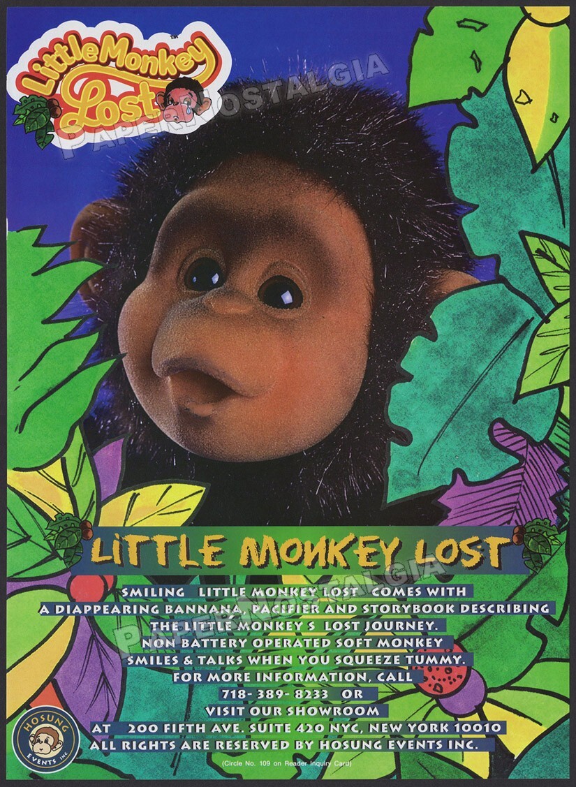 LITTLE MONKEY LOST - Original 1998 Trade AD / ADVERT / Hosung