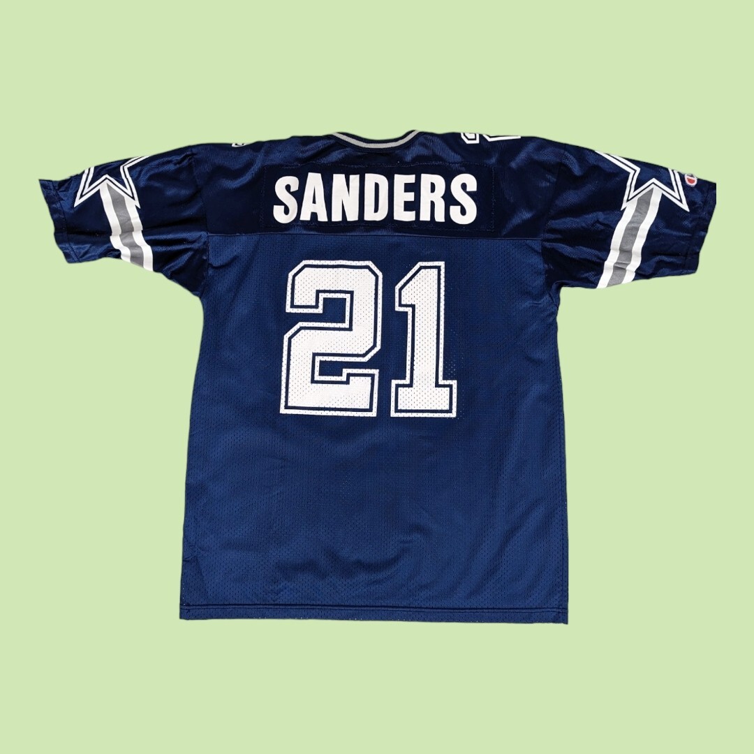 Dion Sanders Dallas Cowboys #21 Champion Authentic Blue Jersey