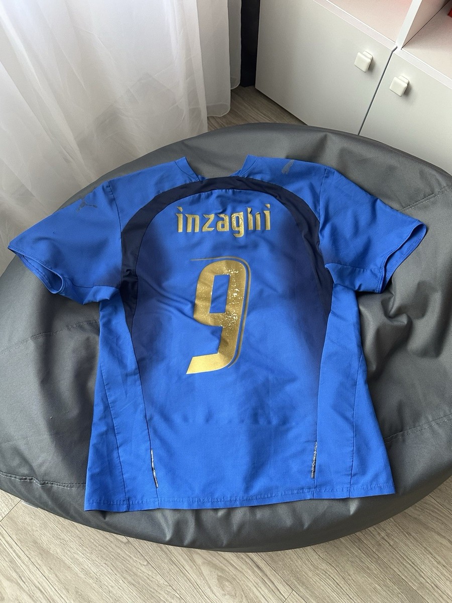 ITALY FOOTBALL SHIRT 2005-2006 ORIGINAL JERSEY SIZE M #9 INZAGHI