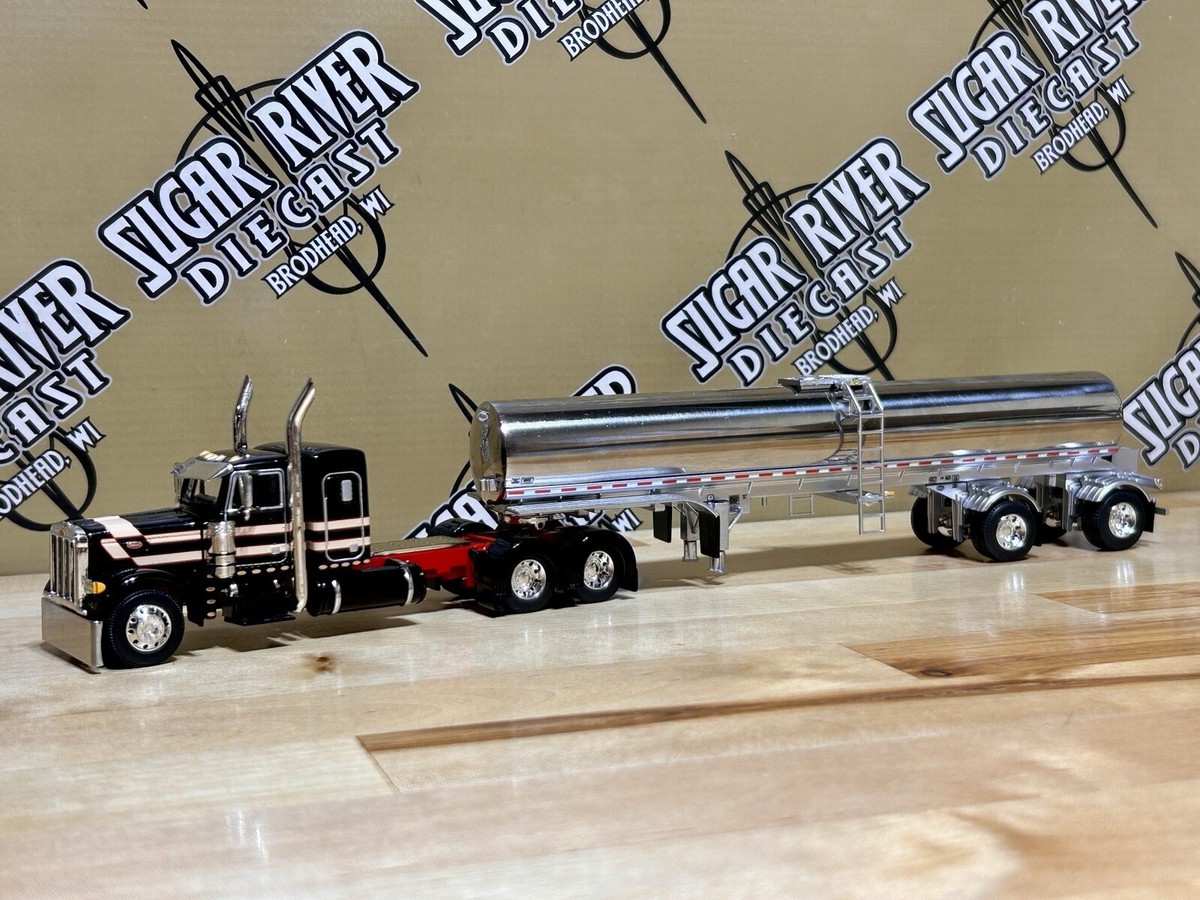 Dcp 1/64 Peterbilt 379 Flat Top Walker Milk Tanker Trailer Semi