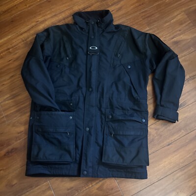 RARE 90s Oakley G Software Tech Utility Nylon Jacket Black Vent