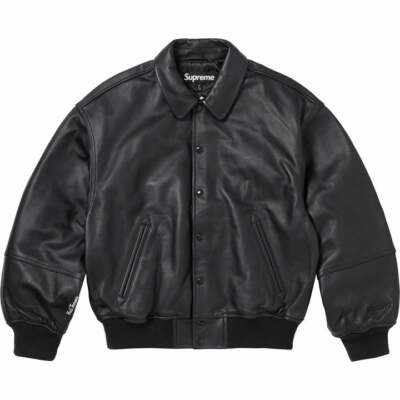 Supreme Gore-Tex Infinium Leather Varsity Jacket FW23 3colors Size