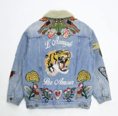 Gucci Embroidered Denim Jacket - Size -44 | eBay