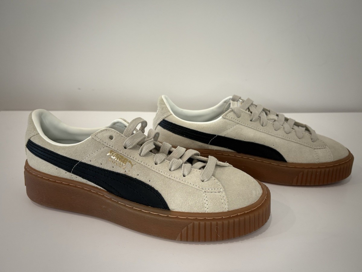 PUMA Women's Suede Platform Core 363559-01 Whisper White/Black New