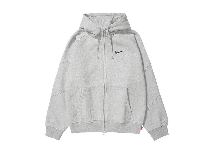 HF9633-063 Supreme Nike Zip Up Hooded Sweatshirt Heather Grey | eBay