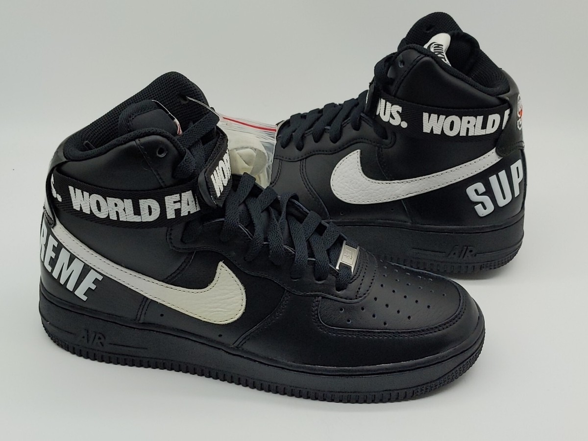 Size 8 - Nike Air Force 1 High SP x Supreme Black 2014