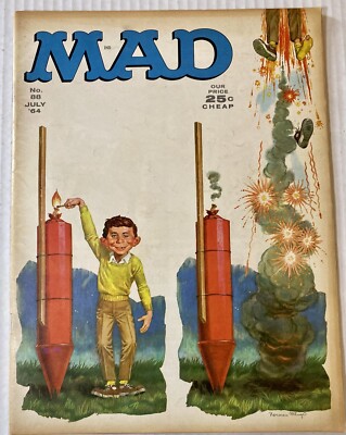 Vintage MAD Magazine Alfred E. Neuman Fireworks Cover #88 July