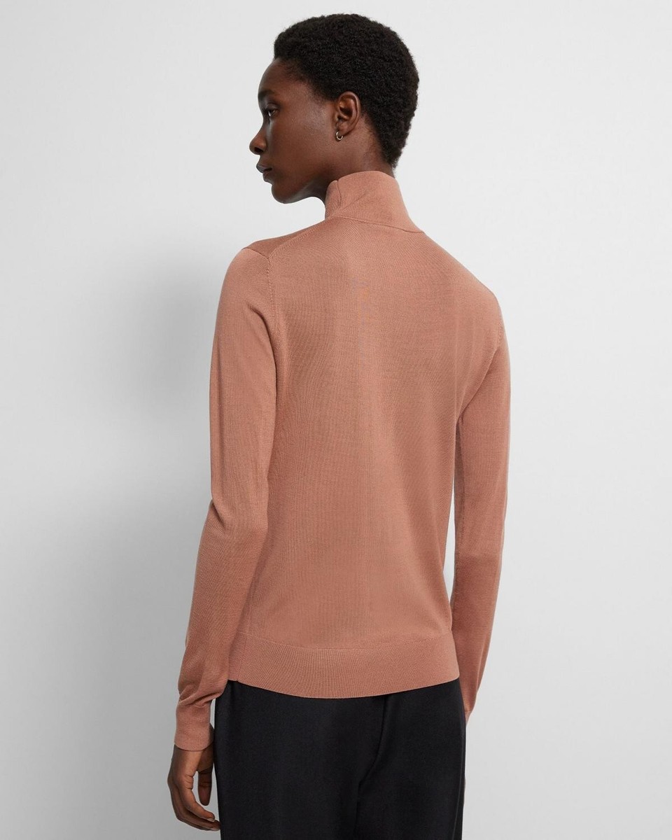 Theory Women's Size P Blouson Regal Wool Turtleneck Sweater in