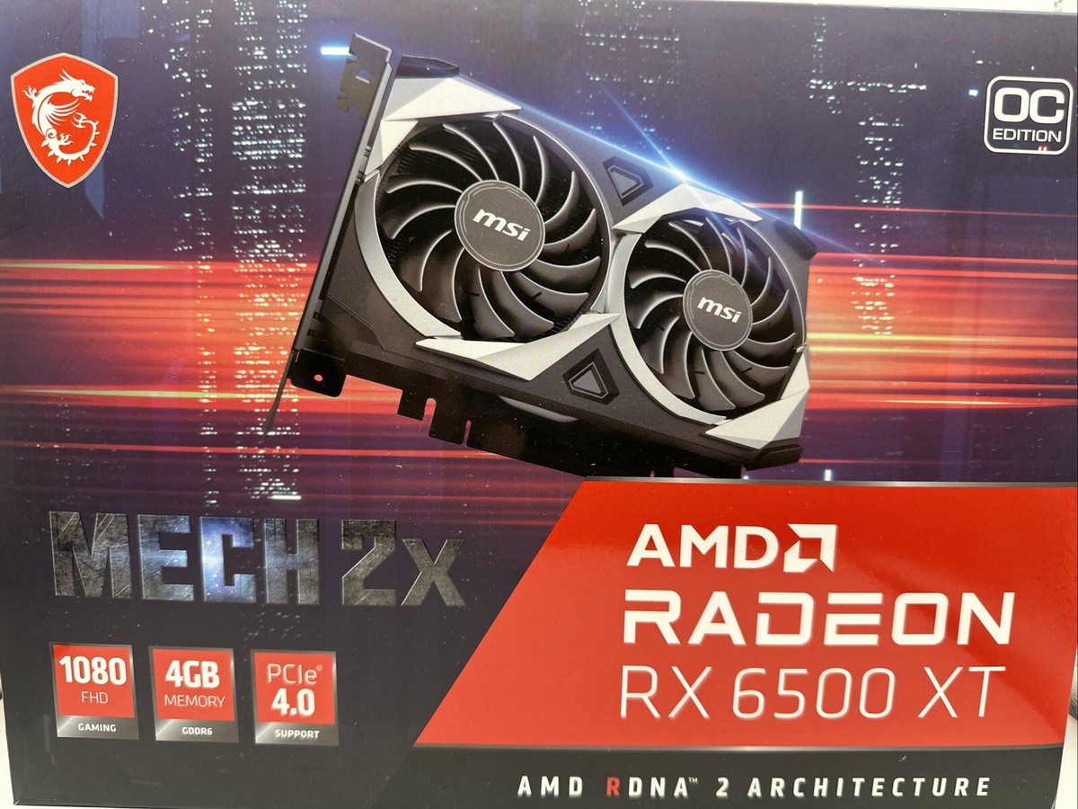 MSI Radeon RX 6500 XT MECH 2X OC 4GB GDDR6 GPU Open Box. Barely