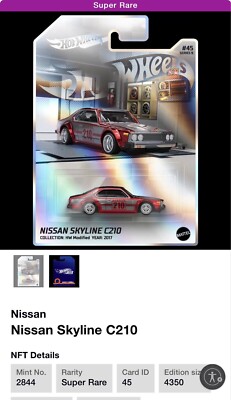 Hot Wheels Premium Series 9 NFTG Nissan Skyline C210 PHYSICAL-CAR